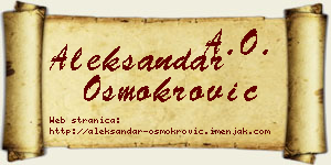 Aleksandar Osmokrović vizit kartica